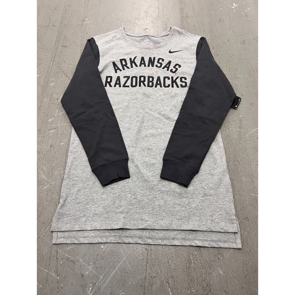 Nike Arkansas Razorbacks Top Men Small Gray Heather Long Sleeve Performance NCAA - Picture 1 of 9